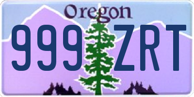 OR license plate 999ZRT