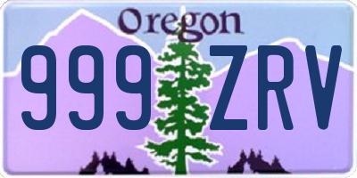 OR license plate 999ZRV