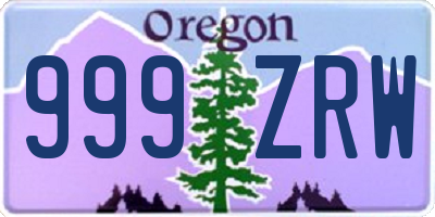 OR license plate 999ZRW