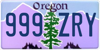 OR license plate 999ZRY