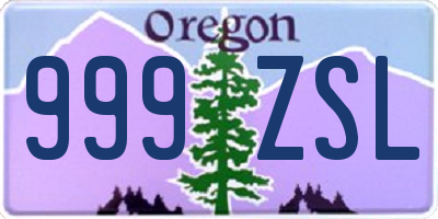 OR license plate 999ZSL