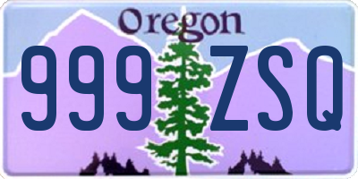 OR license plate 999ZSQ