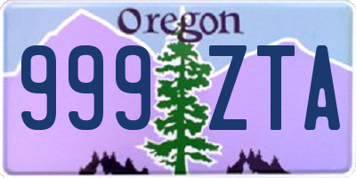 OR license plate 999ZTA