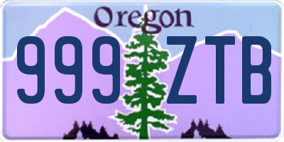 OR license plate 999ZTB