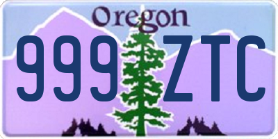 OR license plate 999ZTC