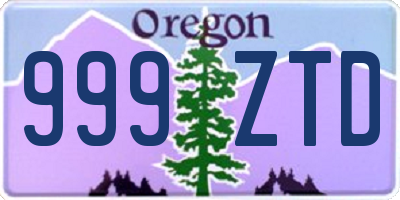 OR license plate 999ZTD