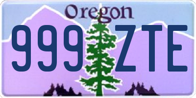 OR license plate 999ZTE