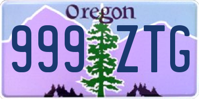 OR license plate 999ZTG