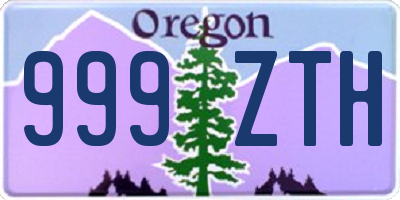 OR license plate 999ZTH