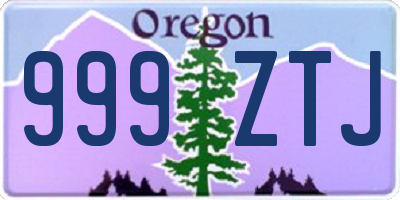 OR license plate 999ZTJ