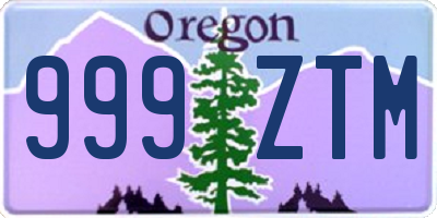 OR license plate 999ZTM