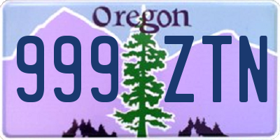 OR license plate 999ZTN