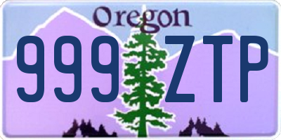 OR license plate 999ZTP