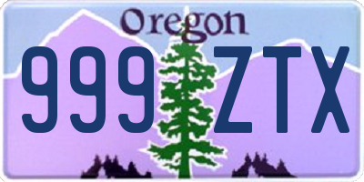 OR license plate 999ZTX