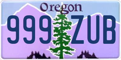 OR license plate 999ZUB