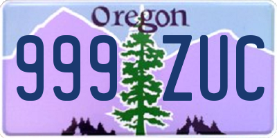 OR license plate 999ZUC