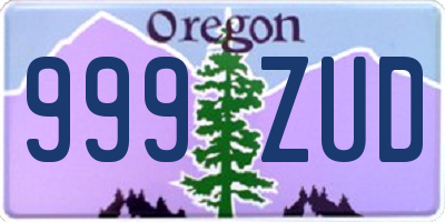 OR license plate 999ZUD