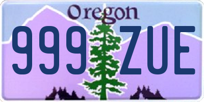 OR license plate 999ZUE