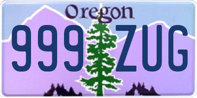 OR license plate 999ZUG