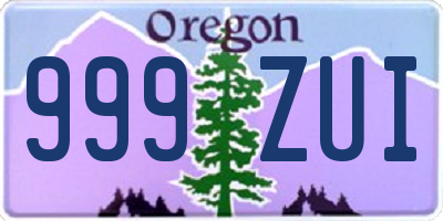 OR license plate 999ZUI