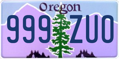 OR license plate 999ZUO