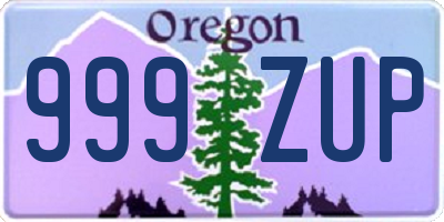 OR license plate 999ZUP