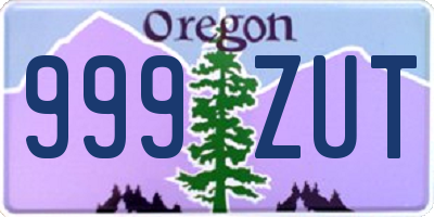 OR license plate 999ZUT