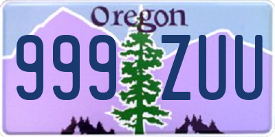 OR license plate 999ZUU