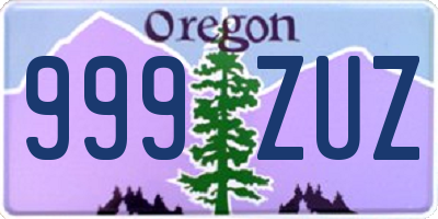 OR license plate 999ZUZ