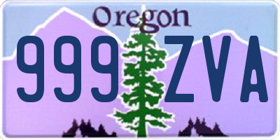 OR license plate 999ZVA