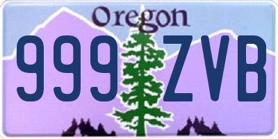 OR license plate 999ZVB