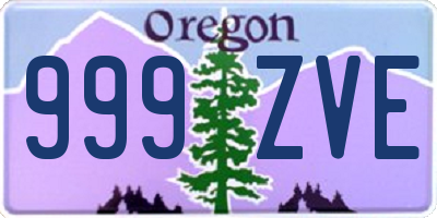 OR license plate 999ZVE