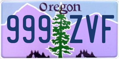 OR license plate 999ZVF