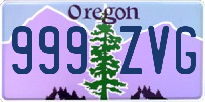 OR license plate 999ZVG