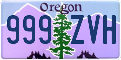 OR license plate 999ZVH