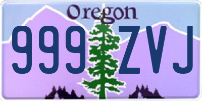 OR license plate 999ZVJ