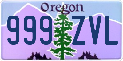 OR license plate 999ZVL