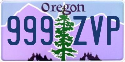 OR license plate 999ZVP