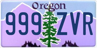 OR license plate 999ZVR