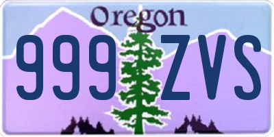 OR license plate 999ZVS