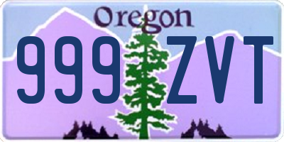 OR license plate 999ZVT