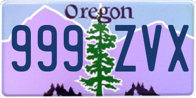 OR license plate 999ZVX