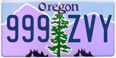 OR license plate 999ZVY