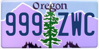 OR license plate 999ZWC