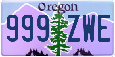 OR license plate 999ZWE