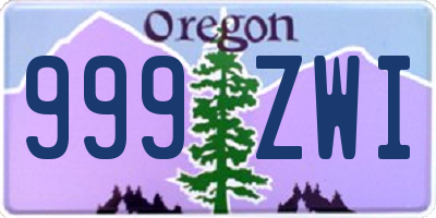 OR license plate 999ZWI