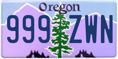 OR license plate 999ZWN