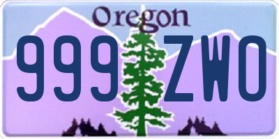 OR license plate 999ZWO