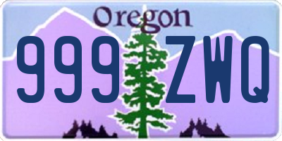 OR license plate 999ZWQ