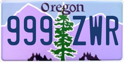 OR license plate 999ZWR